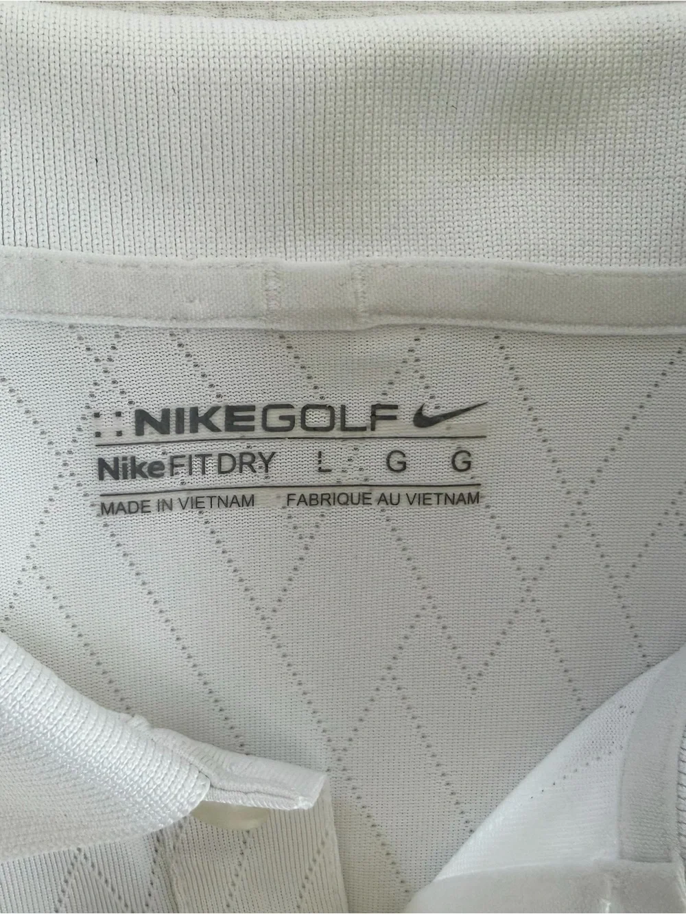 NIKE GOLF Nike Fit Dri Men's White Short-Sleeve Polo Size L